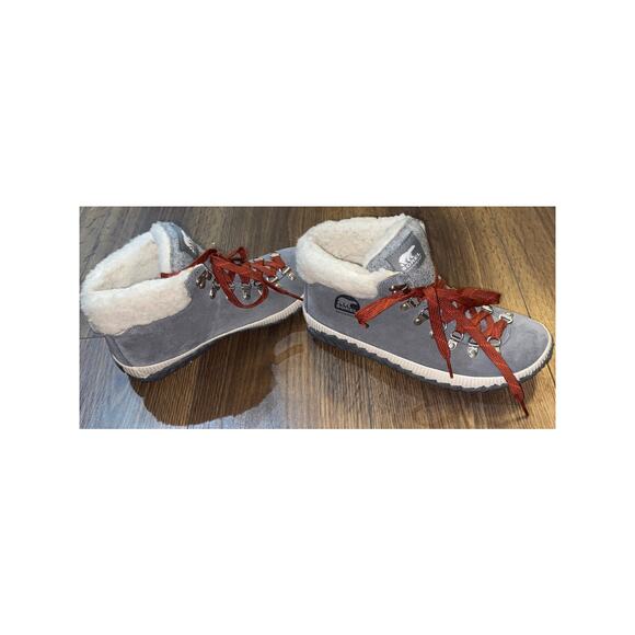 EUC Sorel Women’s Out N About Plus Conquest Boots Gray Waterproof Shearling 8.5 - Picture 6 of 10